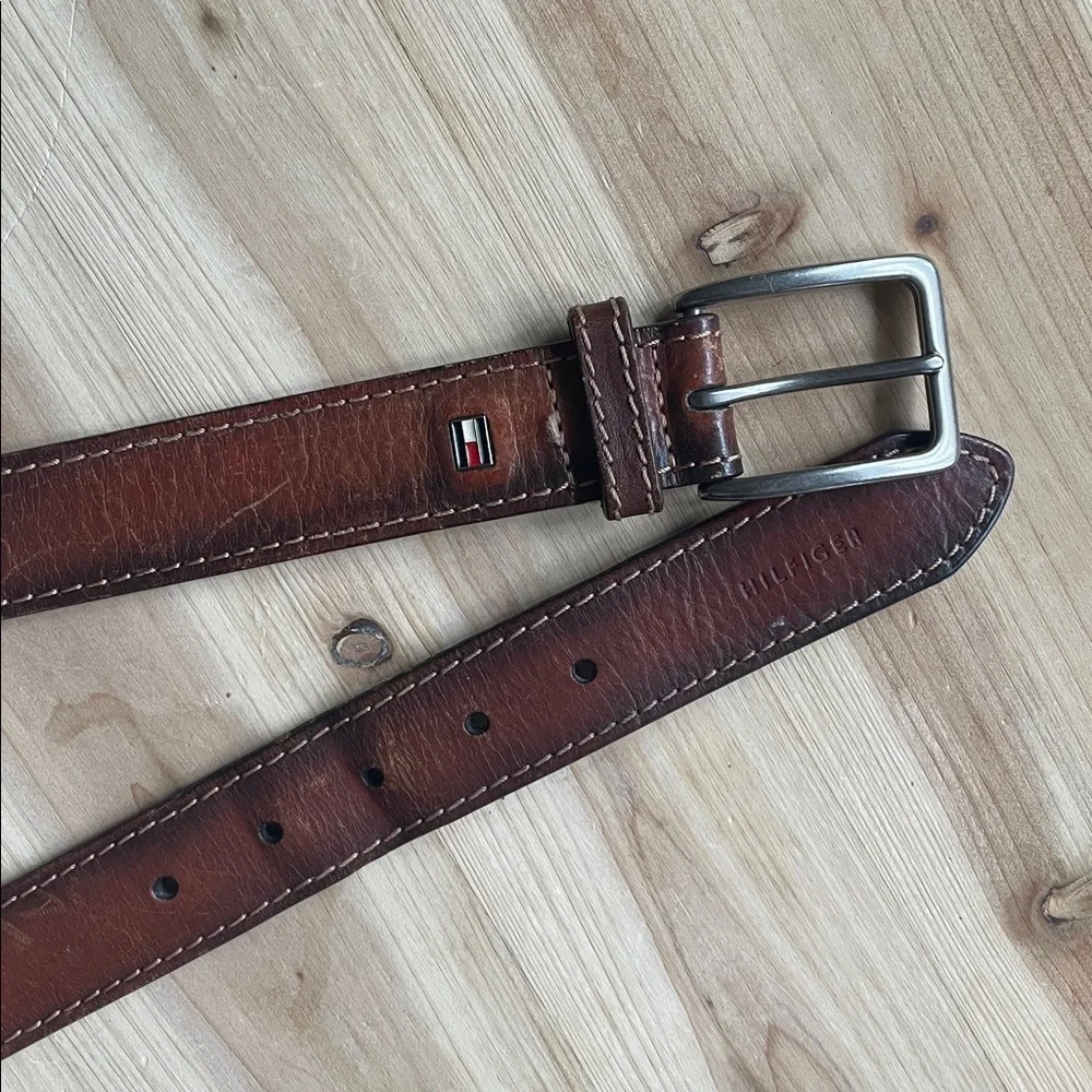 Hilfiger Brown Leather Men's Belt